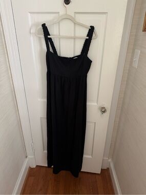 Reformation Tana black linen maxi dress